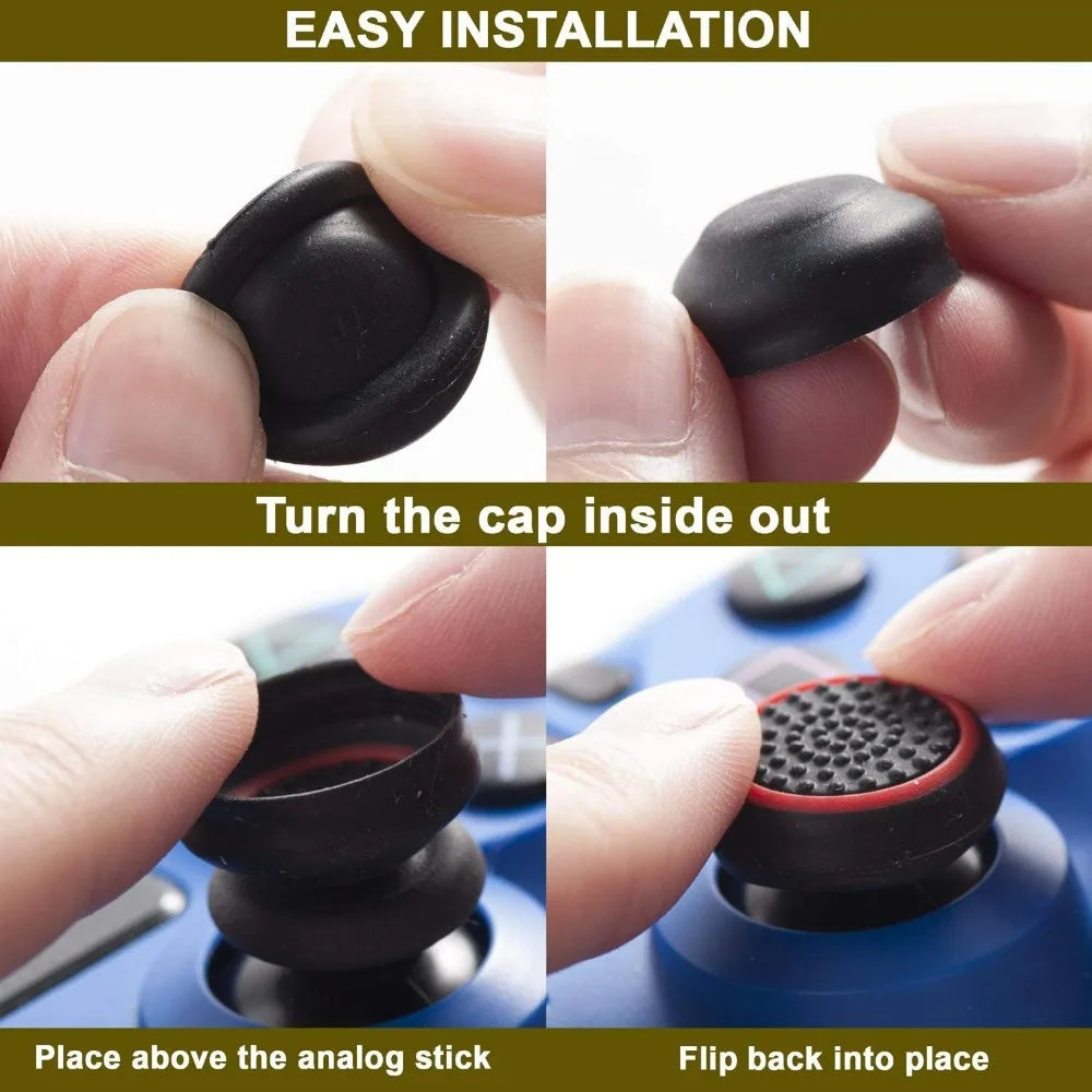 2pcs Soft Silicone Joystick Caps for PS5, PS4, PS3 Controllers