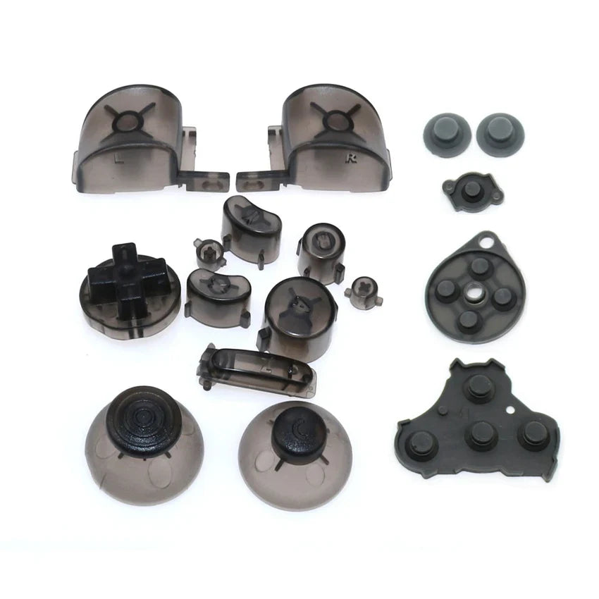 YuXi For GameCube ABXY L R Z D-Pad Button Kit Thumbstick Cap & Conductive Rubber Replacement for NGC Controller