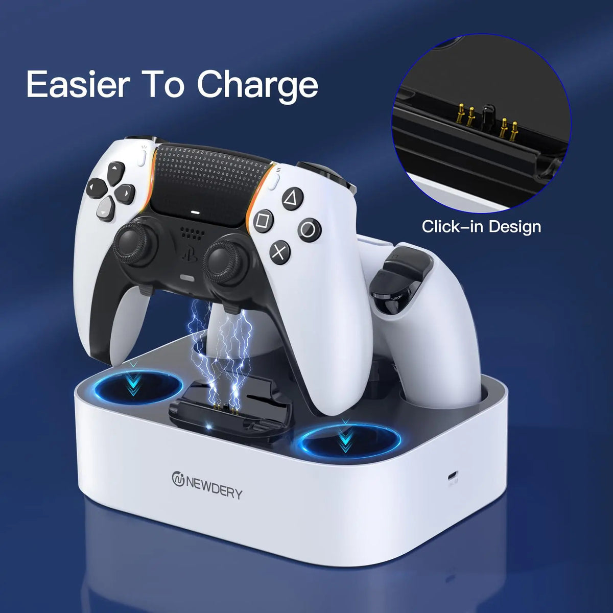 PS5 Controller Charger Station for Playstation 5 Dual for for DualSense Edge Control Fast Charging Dock Stand with Cable