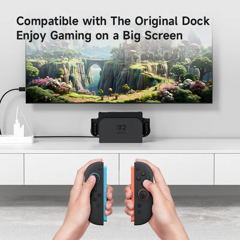 Hagibis Dockable Case for Switch 2 Non-Slip Ergonomic Grip Protective Cover Filp Stand Split Design Full Protection Front Cover