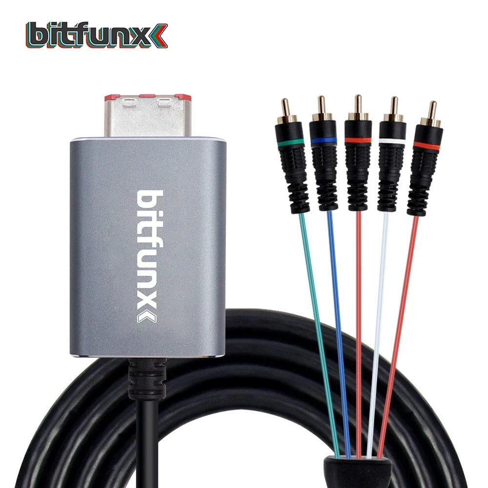 Bitfunx Component Video 5RCA YPbPr Cable for Nintendo GameCube NGC Digital AV Output High Quality Image