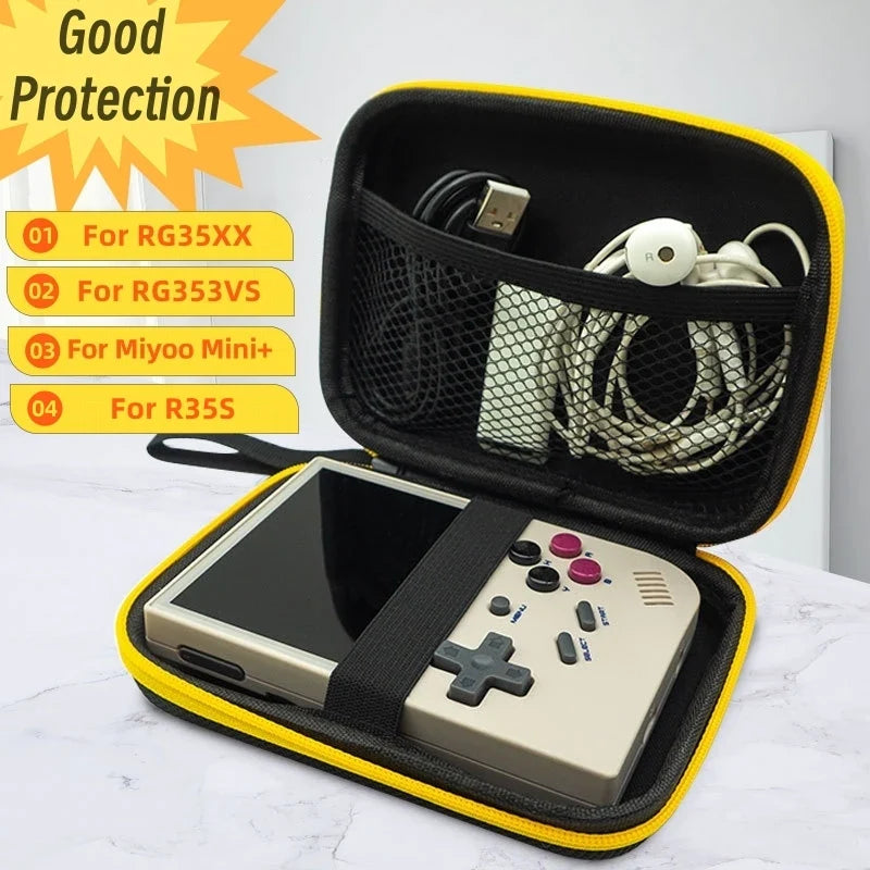 Black Storage Bag For Miyoo Mini+ RG353V RG353VS RG35XX R35S Game Console Protective Travel Bag Miyoo Mini Plus Case Handbag