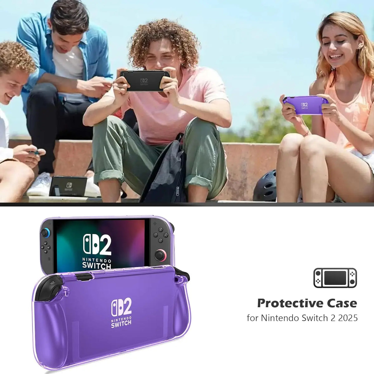 Clear Case for Nintendo Switch 2 (2025), Anti-Scratch TPU Cover