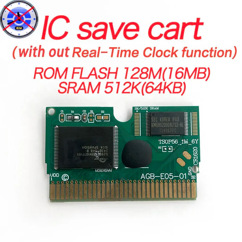 USA English IC Save Emerald,Ruby,Firered,Sapphire,Leafgreen  Metallic FoilFinish Box Trey Manual Game Cartridge for GBA