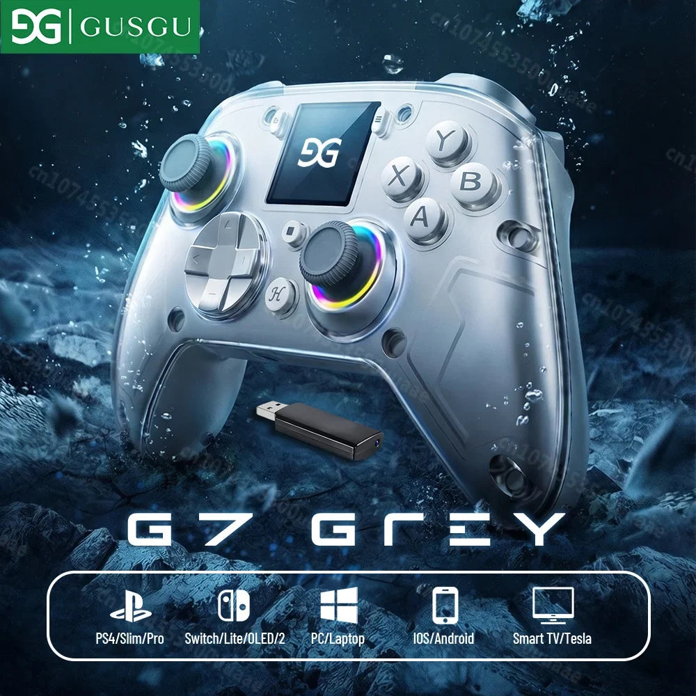 GUSGU G7 Wireless Controller with 1.44 Inch Screen, Switch PS4 PC