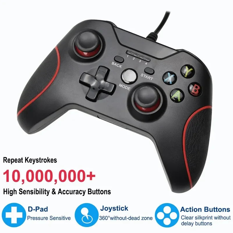 Wired USB Gamepad for PS3, PC & Android, Vibration, 1.8M Cable