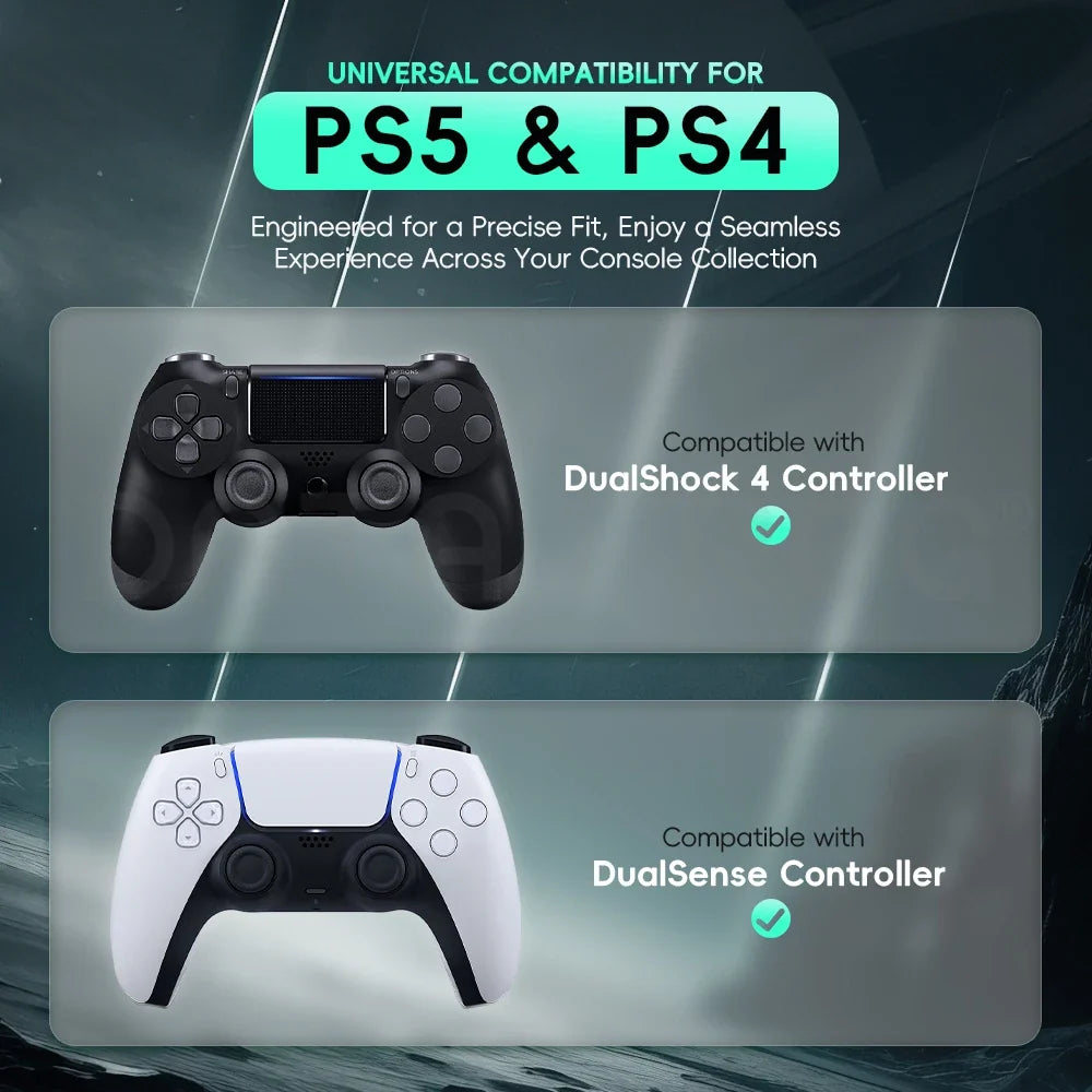 Thumb Stick Grips for PS4/PS5/Xbox, 2-Pack, High/Low Caps
