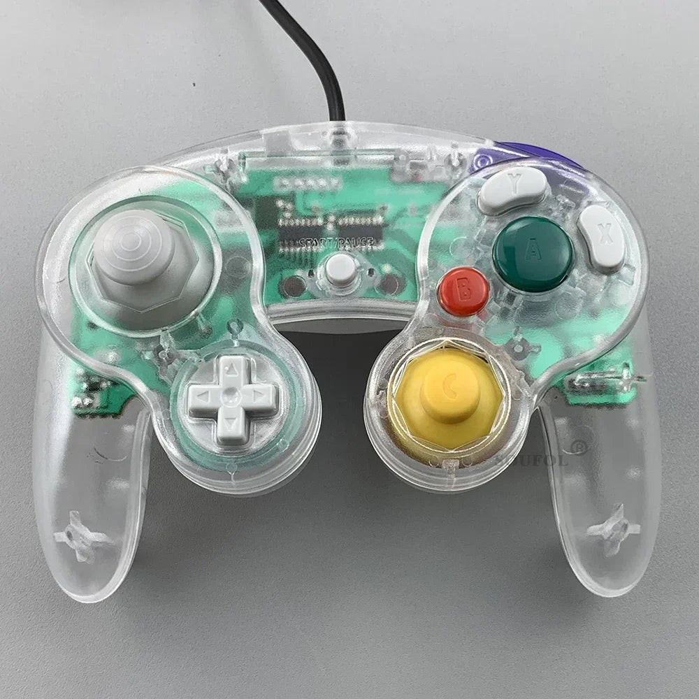 Transparent for GameCube For NGC Gamepad One Button Wired Game Controller Joystick for NGC Game Console