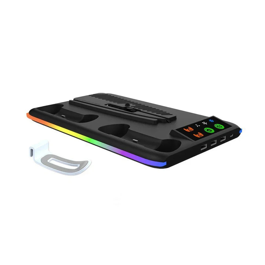 Cooling Stand with LED Controller Charging Station for PS5/Slim/Pro 3-Gear Cooling Fan PlayStation 5 Console Accessories