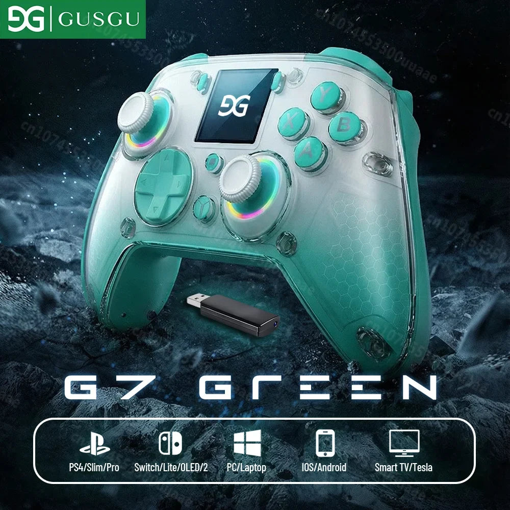 GUSGU G7 Wireless Controller with 1.44 Inch Screen, Switch PS4 PC