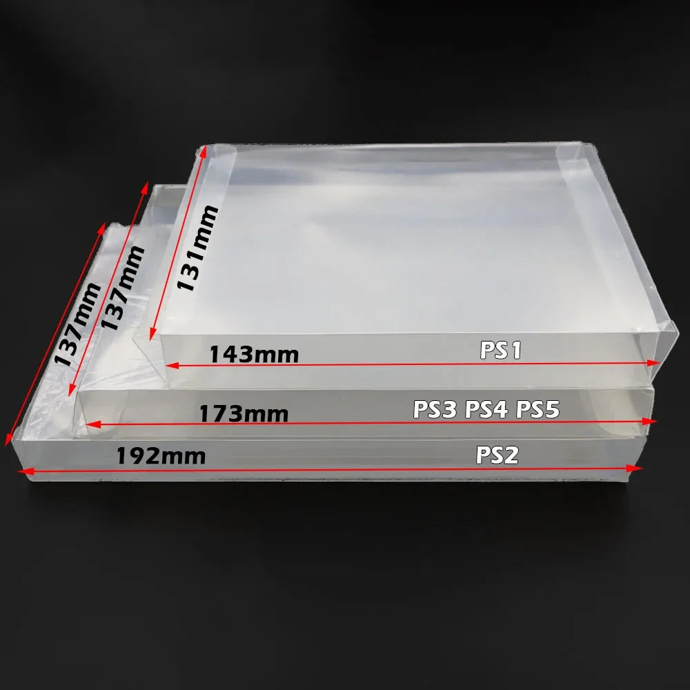 1‑10PCS Clear PET Game Protector Box For PS1 PS2 PS3 PS4 PS5,Display Storage Case For PS1 US JP EU CD Game Cartridge Transparent