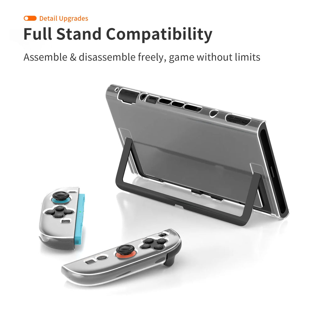 for Switch 2 Clear Protective Case PC Grip Dockable Gaming Accessories for Switch 2 7.9inch Cover