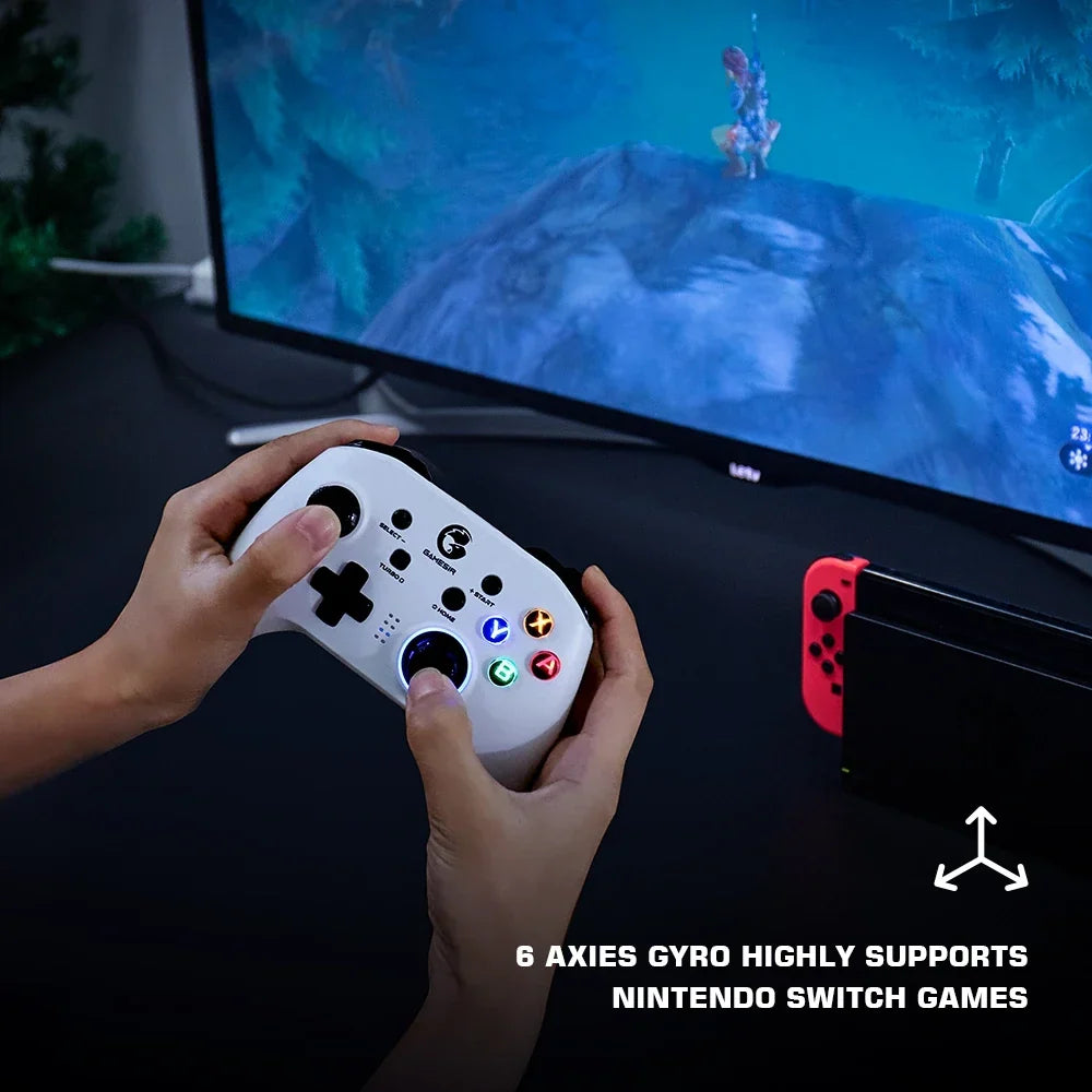 GameSir T4 Pro White Bluetooth Controller for Switch, PC, Phone