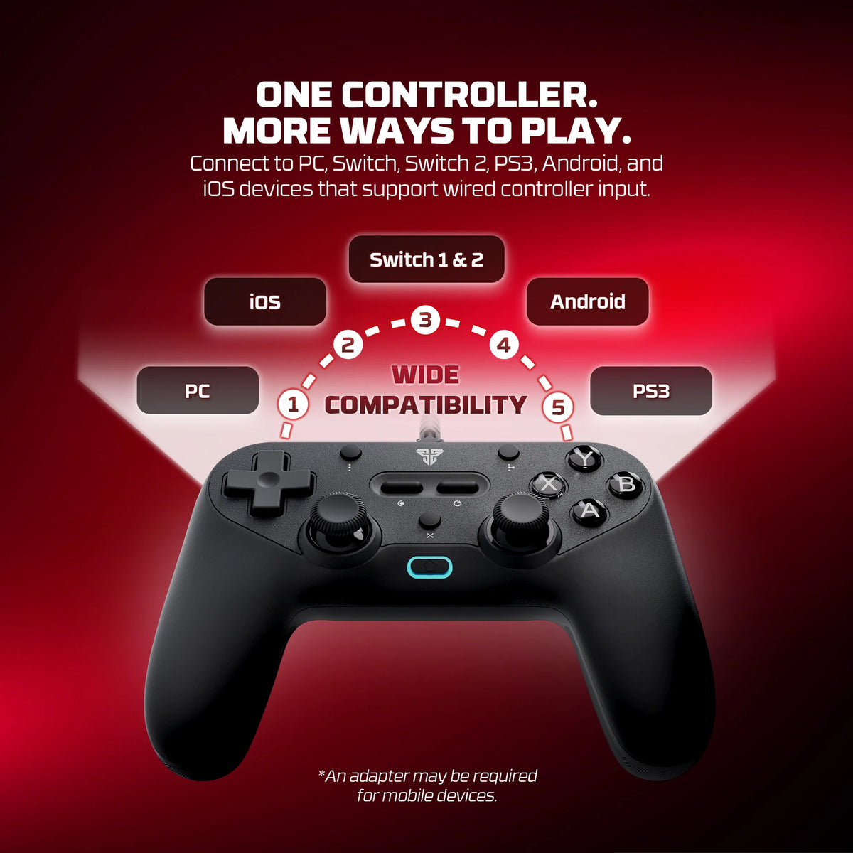 FANTECH EVO GP17 Gaming Multi - Platform Gamepad C Button for Switch2 Hall - Effect Sticks and Triggers Wired Gaming Gamepad
