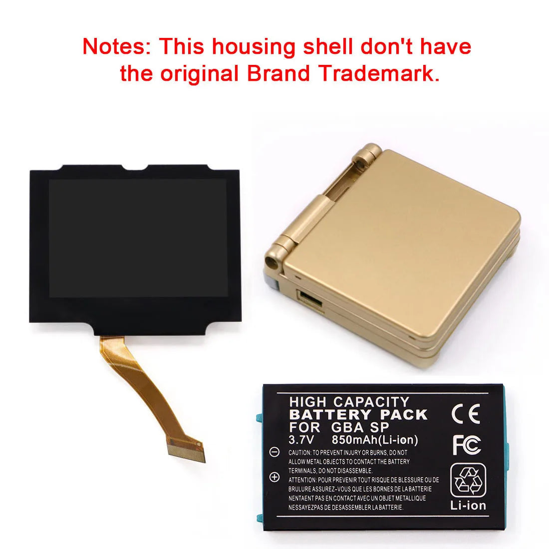 GBA SP V5 3.0 Inch IPS Screen Kit with 3.7V Rechargeable Pack