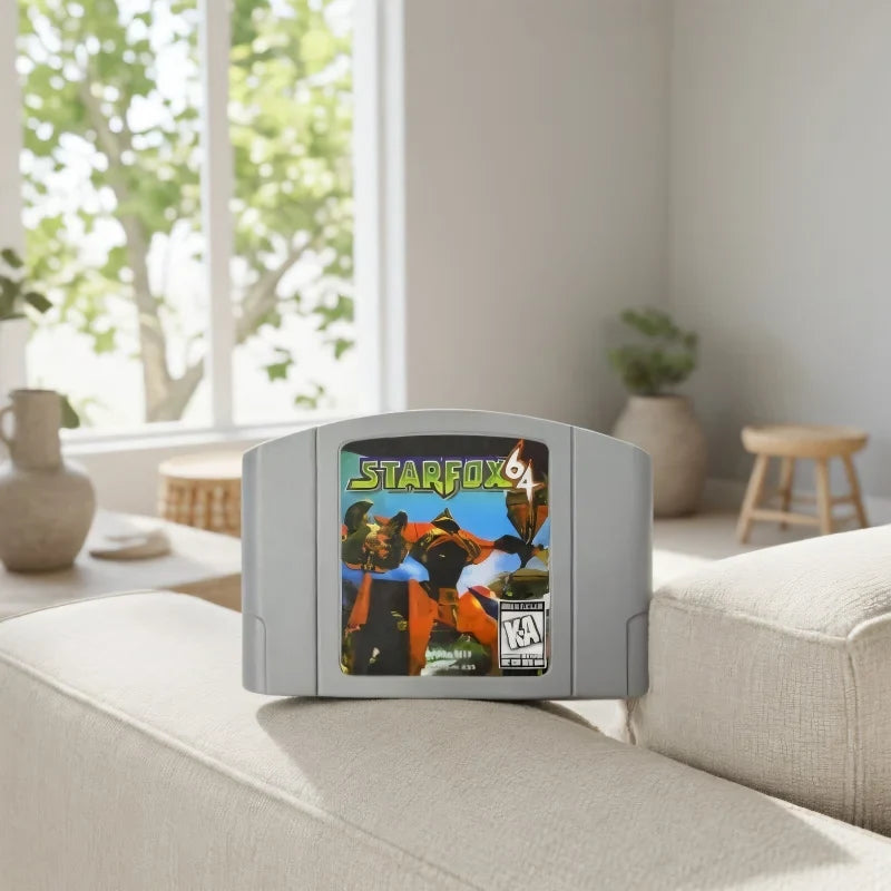 US Vintage Retro N64 Game Cartridge, Star Craft 64，STARFOX 64，Video Game Card Compatible with N64 English Game Cassette