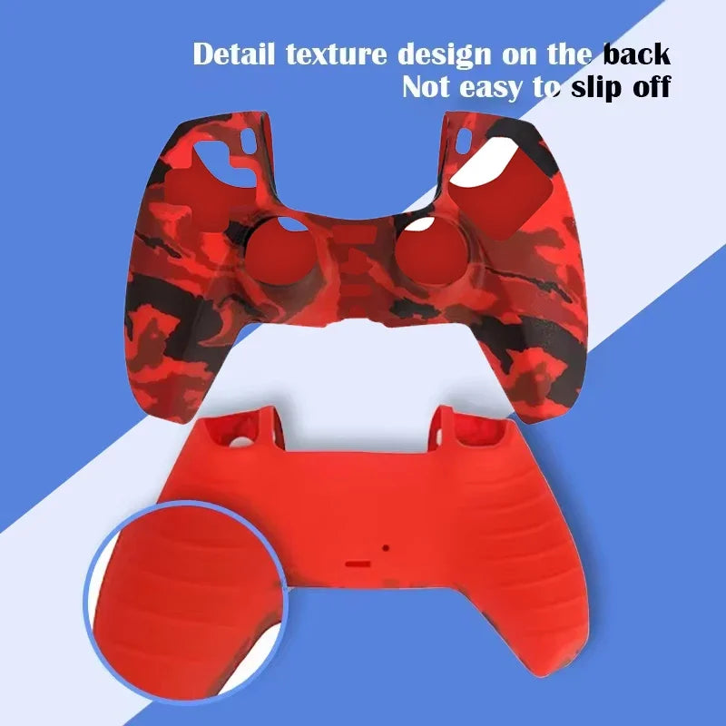 DATA FORG Camouflage Silicone Grip Cover for PS5 Controller, Anti-Slip Protective Skin Game Controller Accessories