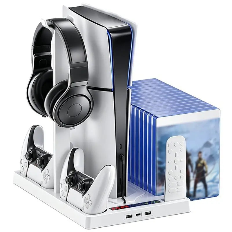 PS5 Cooling Stand with Dual Fans, Charger and Storage Rack