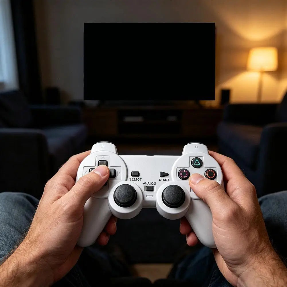 Wired USB Gamepad for PS, Transparent Dual Vibration
