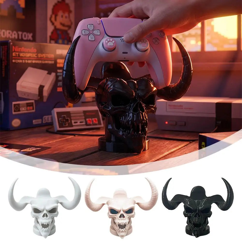 Demon Skull Horn Display Stand for PS5 and PS4 Controllers