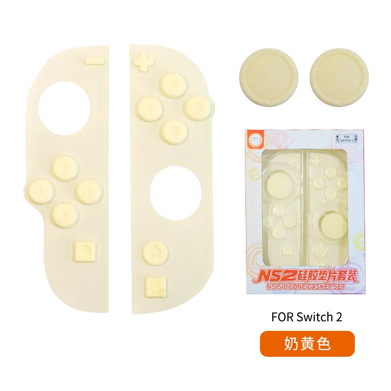 Silicone Gasket Set Compatible with Switch 2, Soft Button Pad Controller Grip Kit, Anti-Slip Joystick Cover for Controller
