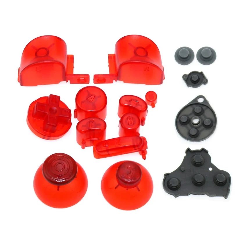 YuXi For GameCube ABXY L R Z D-Pad Button Kit Thumbstick Cap & Conductive Rubber Replacement for NGC Controller
