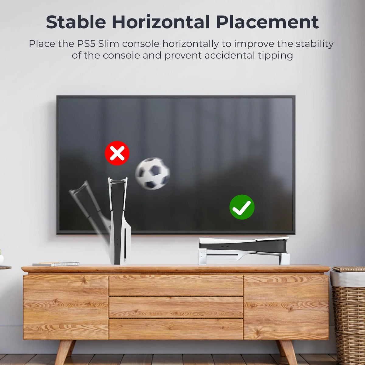 Game Stand For Sony PS5 Slim Pro Console Playstation Play Station PS 5 Horizontal Gaming Accessories Support Base Holder Cradle
