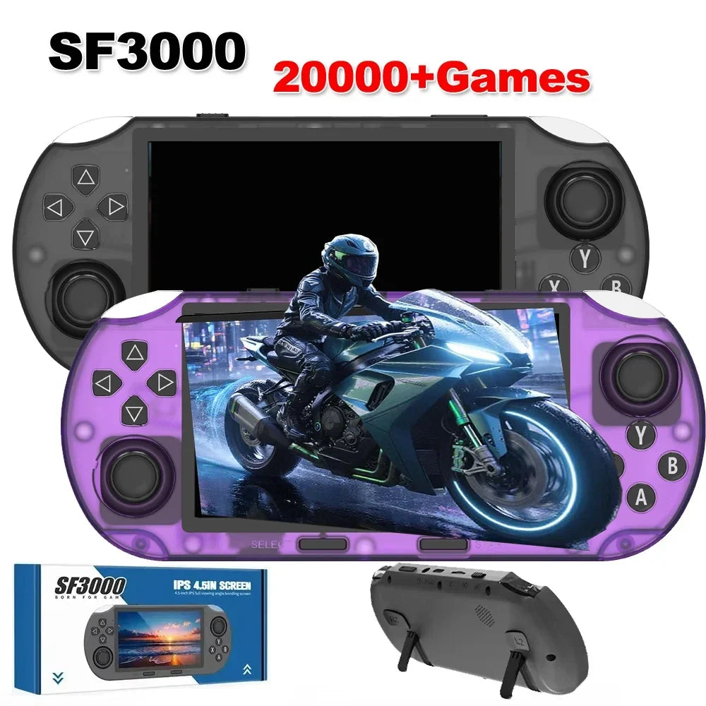 SF3000 Retro Handheld Game Console 4.5 Inch IPS 20000+ Games