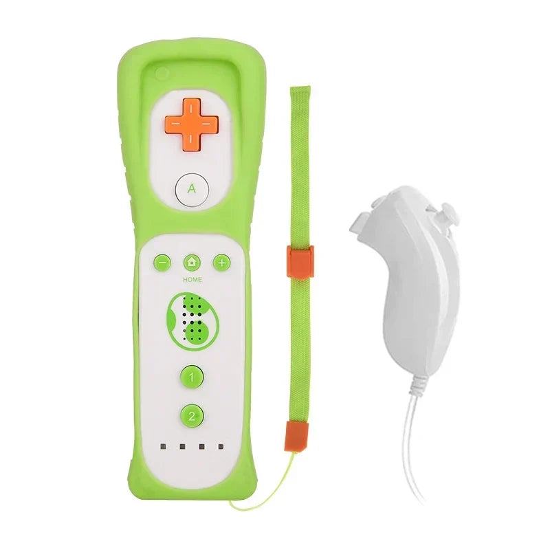 2 in 1 For Nintendo Wii Controller Set Optional Motion Plus Joystick Wireless Remote Gamepad with Silicone Case Video Game