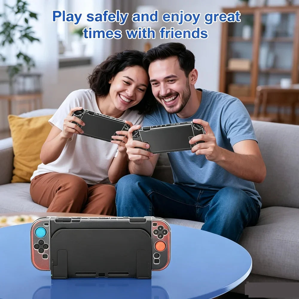 Clear Hard Case for Nintendo Switch 2 Shock-Absorbing Grip Shell