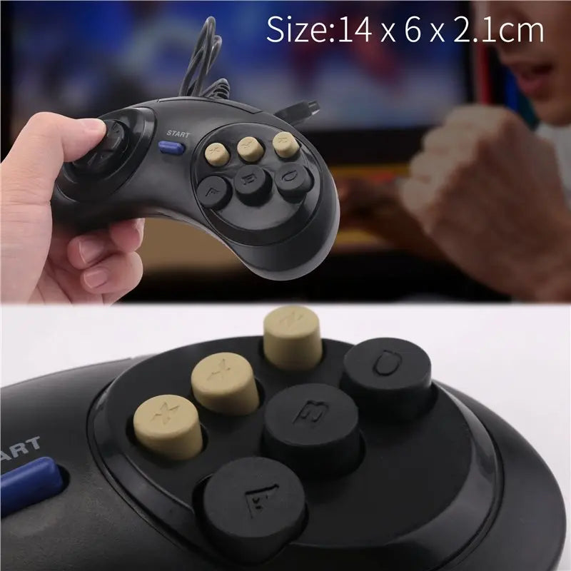 A23F-Classic Retro 6 Buttons Wired Handle Game Controller Gamepad Joystick Joypad For Sega Md2 Pc Mac Mega Drive Gaming Accessor