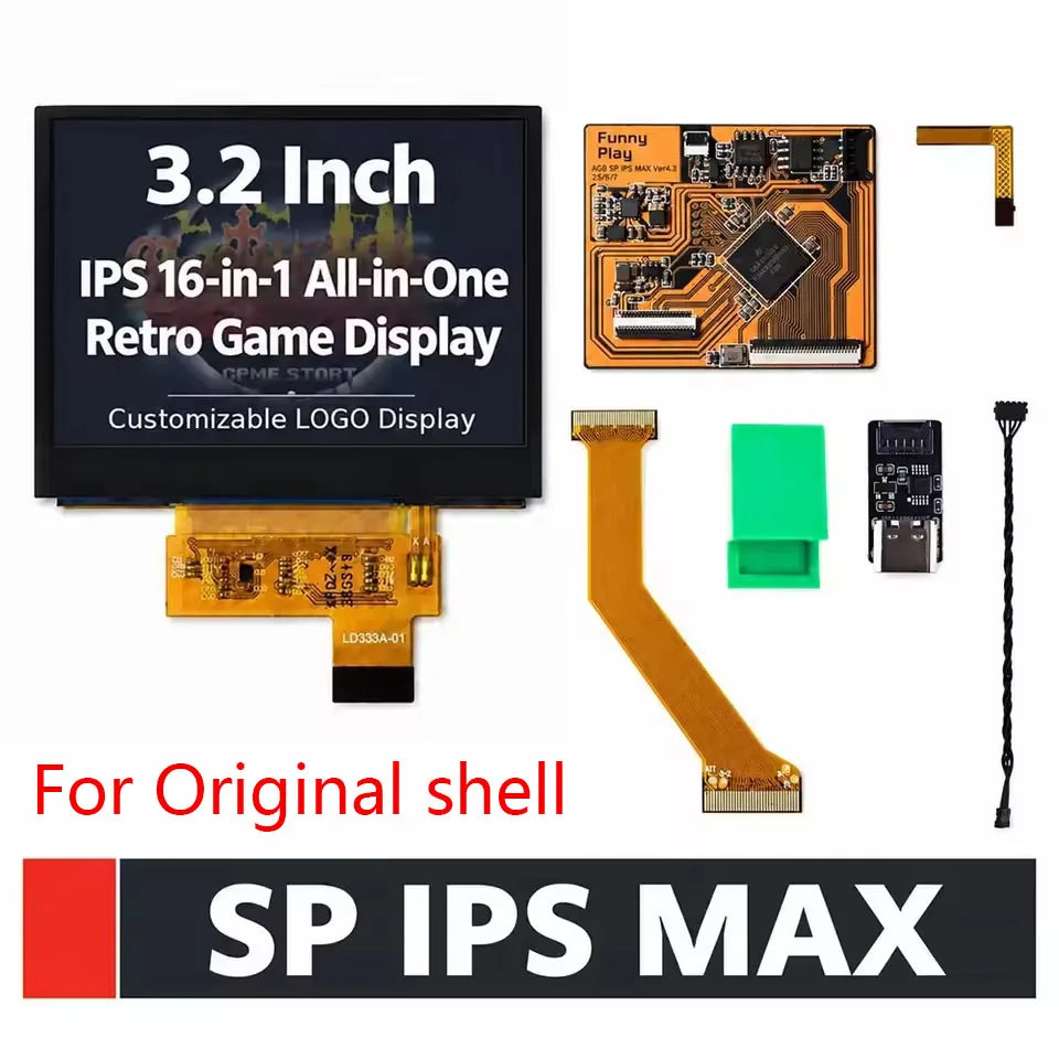 FunnyPlaying IPS V5 LCD Kit for GBA SP, 3.2" Laminated 960x640