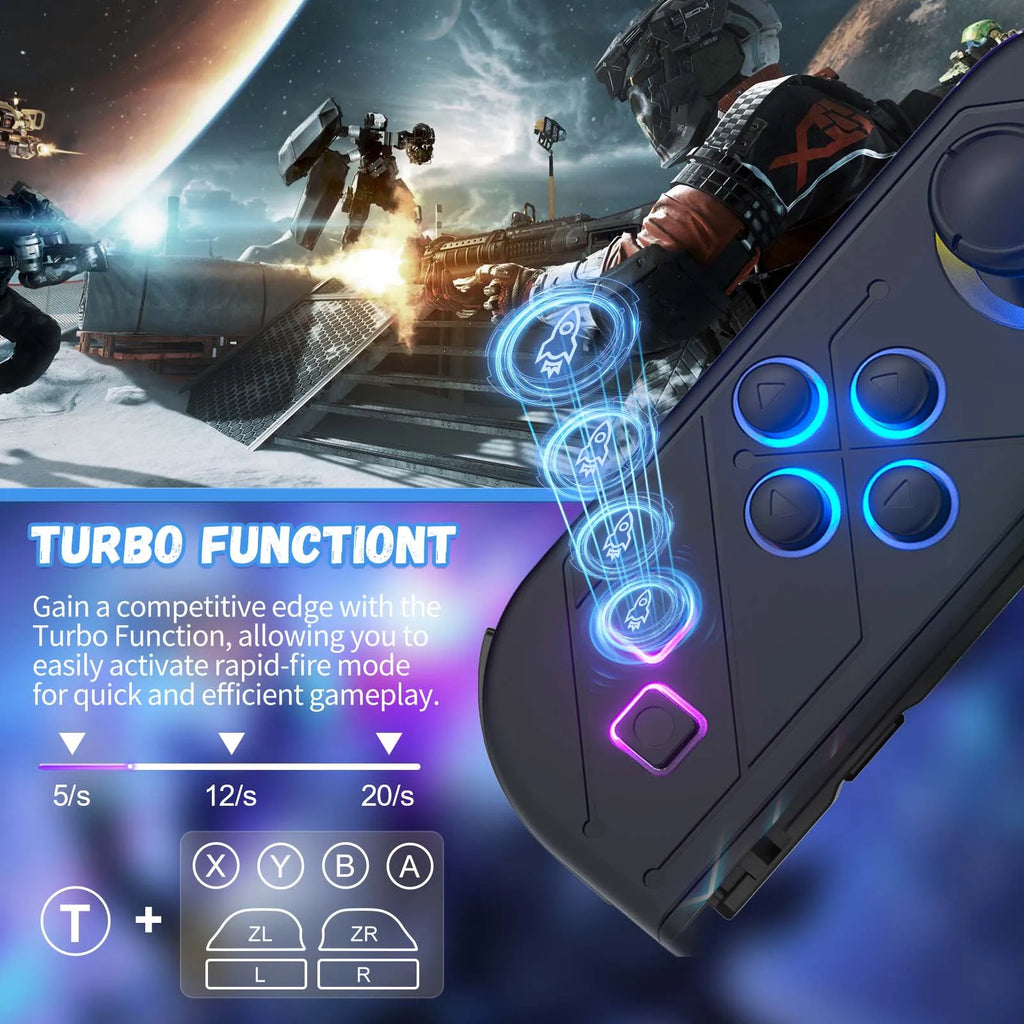 Gamepad Controller Joy Pad For Nintendo Switch/Led Lite/Pc Joystick Wireless Rgb Grip Support Wake-Up And Turbo Function 6 Axis