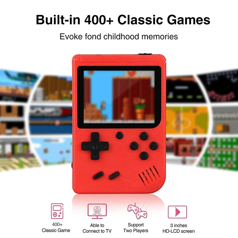 Handheld Game Players Retro Handheld Game Console Built-in 400 FC Games 3.0 Inch LCD Screen Video Game Player Kids Boys Gift