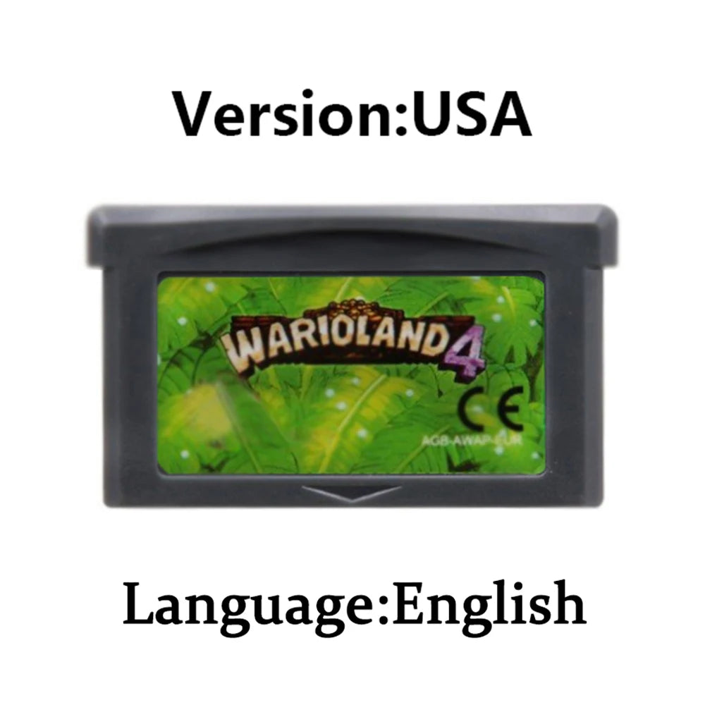 EUR Version GBA Game Cartridge 32 Bit Video Game Console Card Series Super  Wario Land4