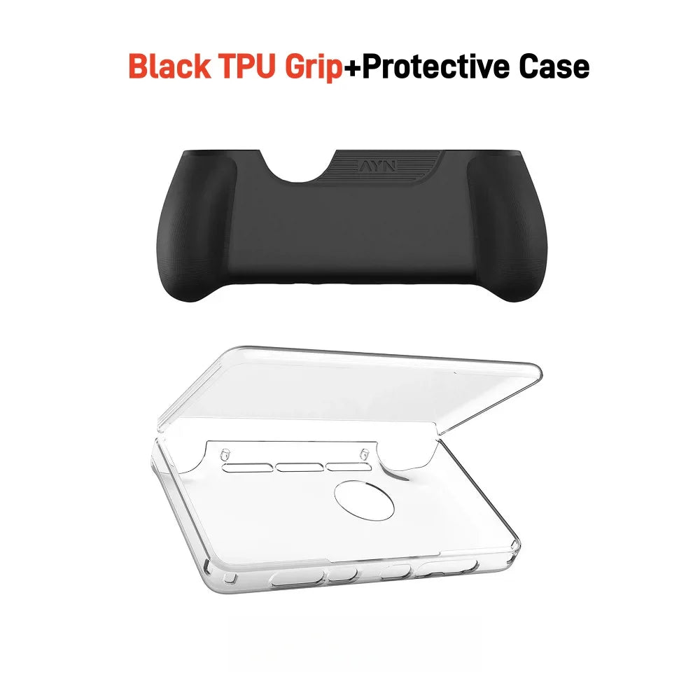 AYN THOR Gaming Console Accessory Bundle Ergonomic TPU Grip + Shockproof Carry Case + HD Tempered Glass Screen Protector