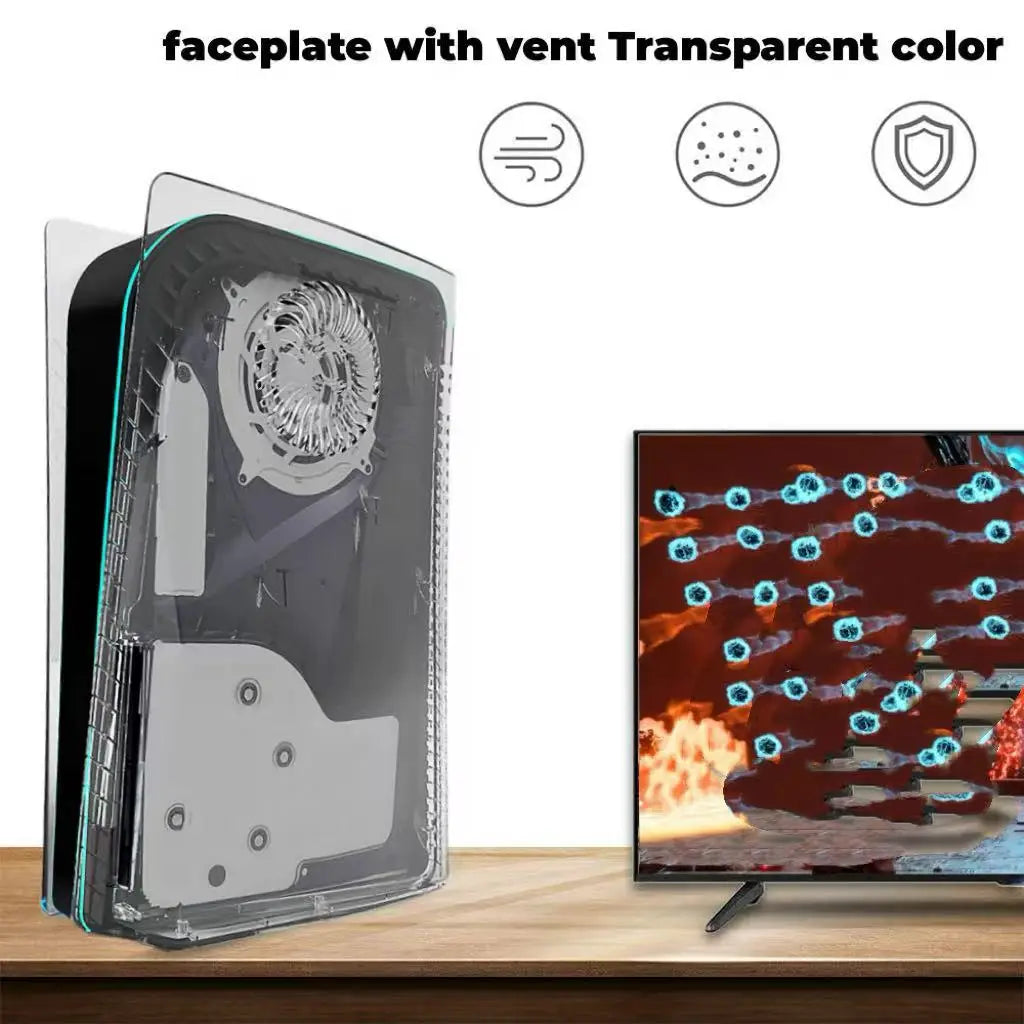 Transparent Cooling Vent Shell for PS5 Disc Edition