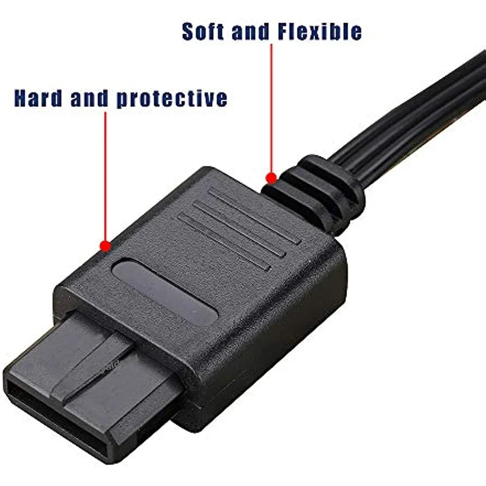 10PCS 1.8M AV Cable Composite Video Cord 6 Feet Line Compatible For N64/GameCube/SNES/SFC TV Game Console AV Cable
