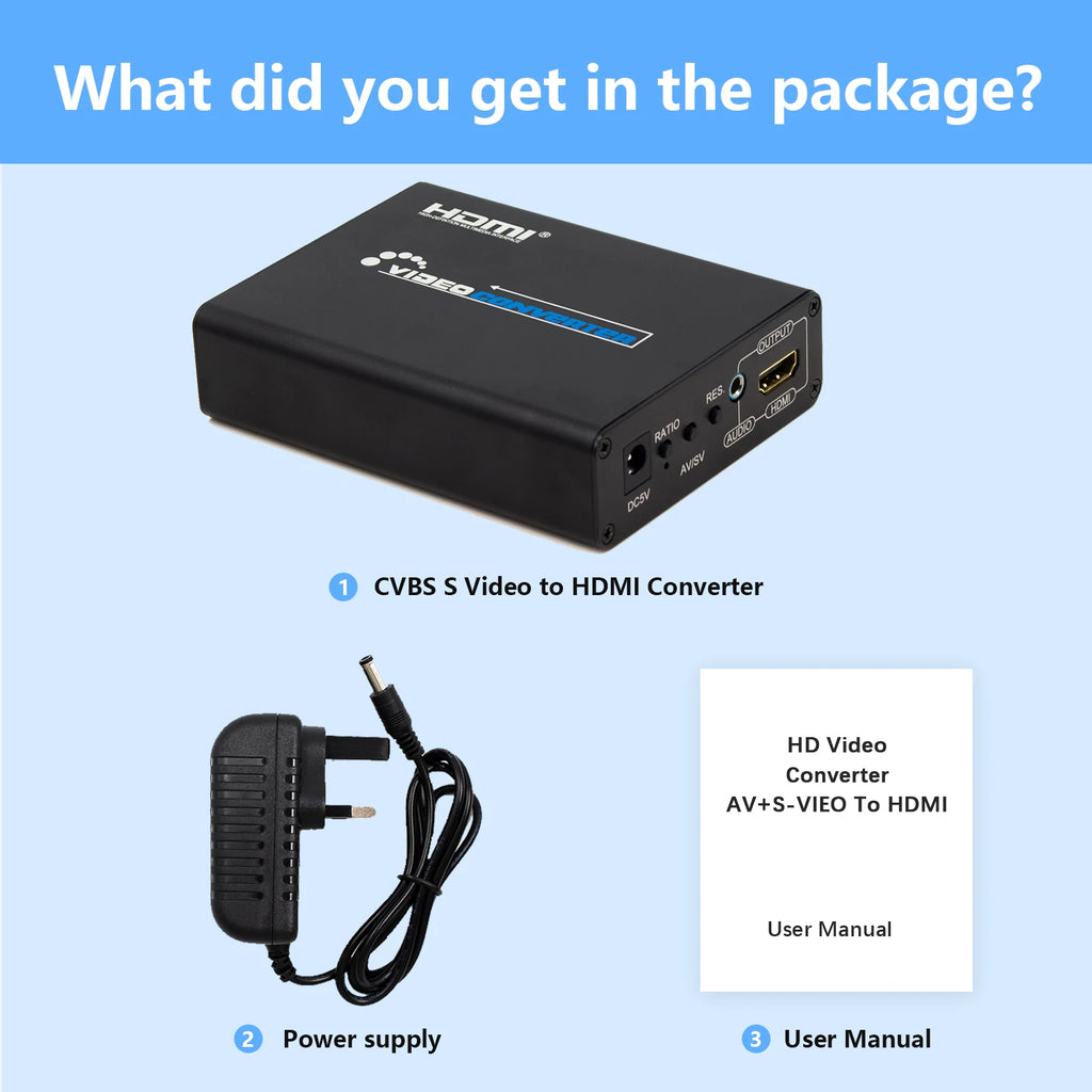 N64 S-Video and AV to HDMI Converter with Upscaler