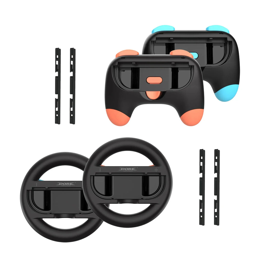 DOBE Nintendo Switch 2 Joy-Con Grip & Steering Wheel Kit, 4PCS