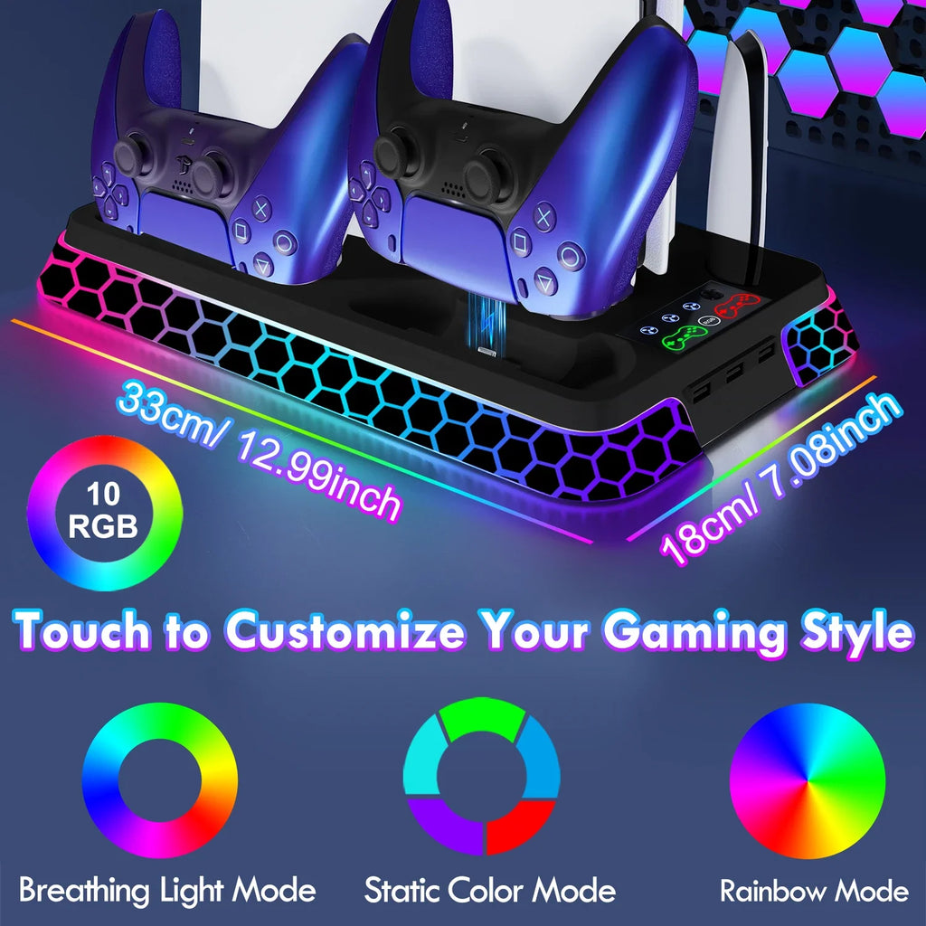ipega YH66S Cooling Stand for PS5, PS5 Slim & PS5 Pro with RGB