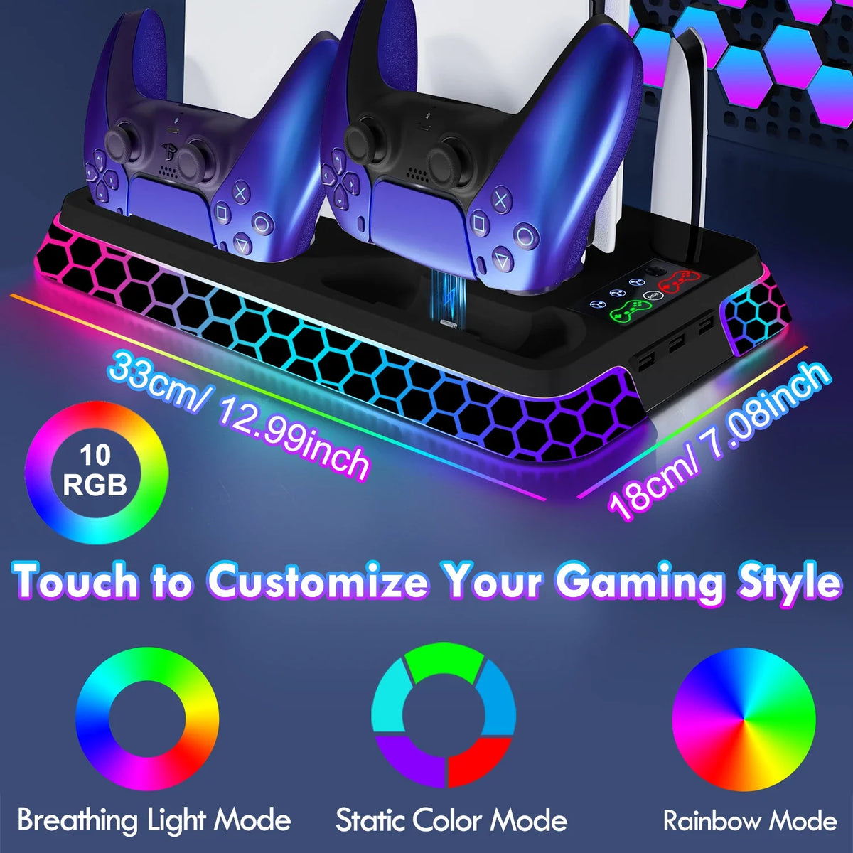 ipega YH66S Cooling Stand for PS5, PS5 Slim & PS5 Pro with RGB