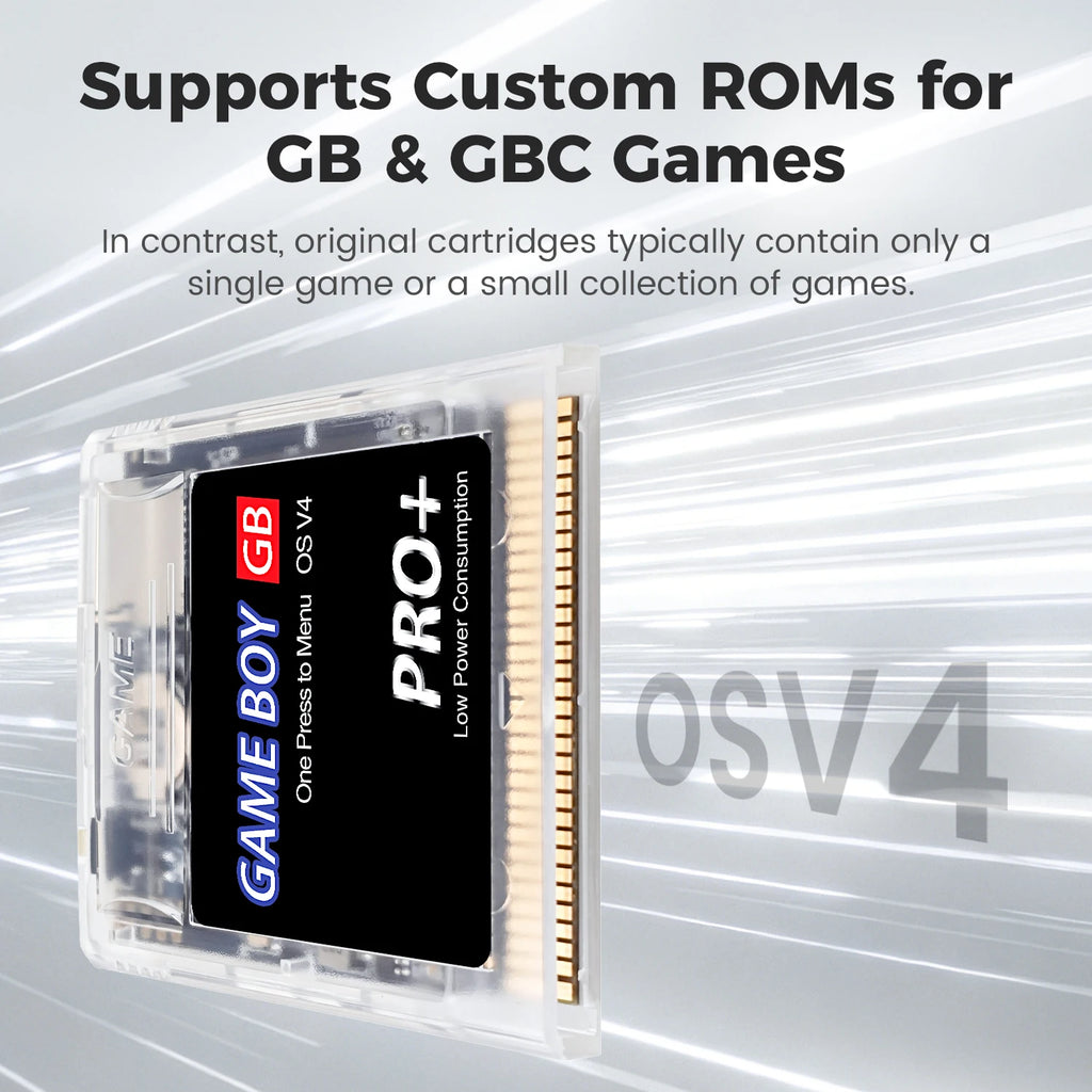 Multi-Cartridge 2000 in 1 Game Card OS V4 Support Fast Loading & One-Key Reset for Gameboy GB GBC GBA SP Built-in 4GB TF Card
