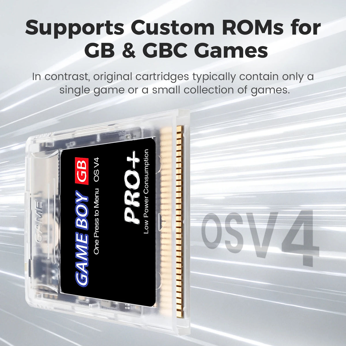 Multi-Cartridge 2000 in 1 Game Card OS V4 Support Fast Loading & One-Key Reset for Gameboy GB GBC GBA SP Built-in 4GB TF Card