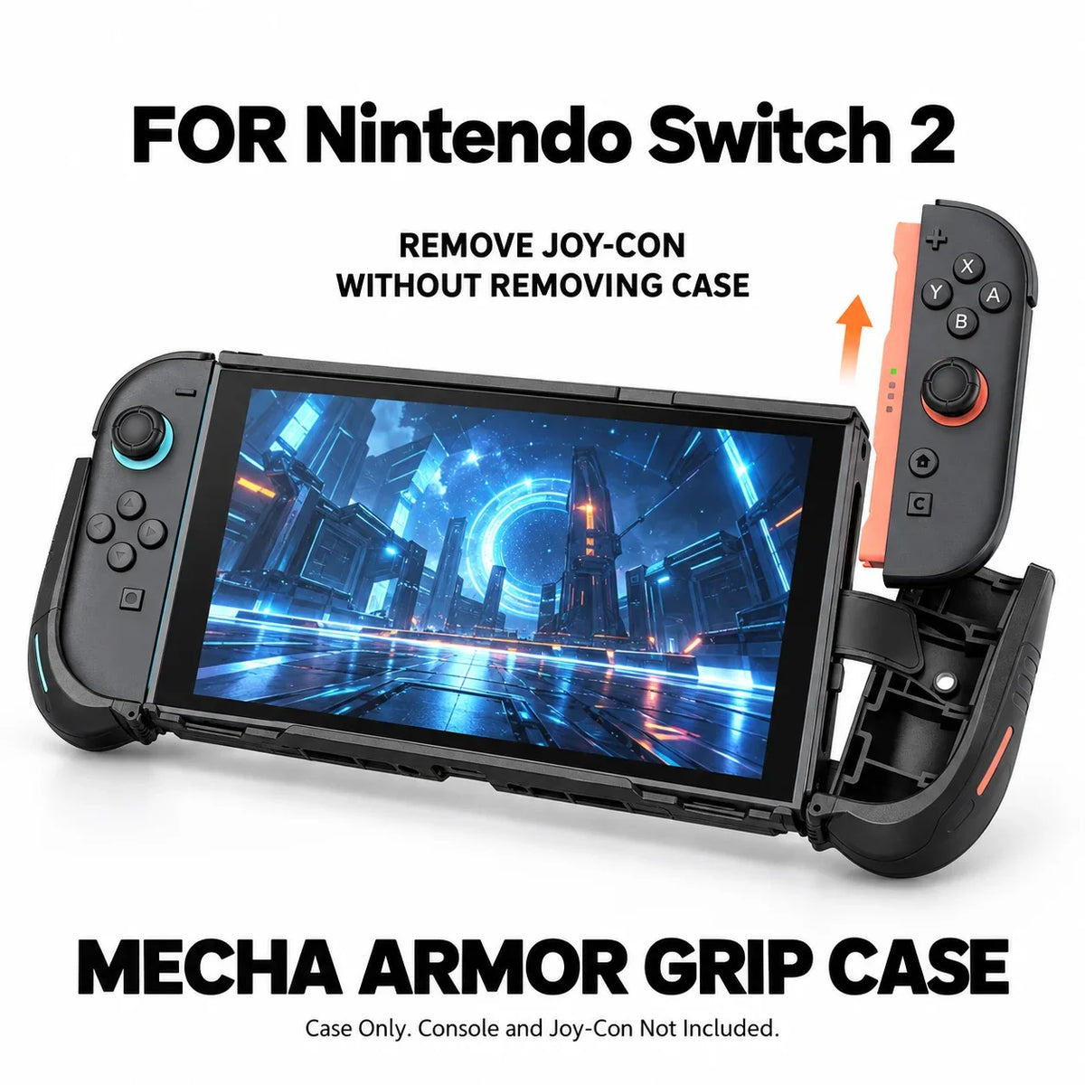 Grip Case for Nintendo Switch 2, Mecha Armor, Dockable Shell