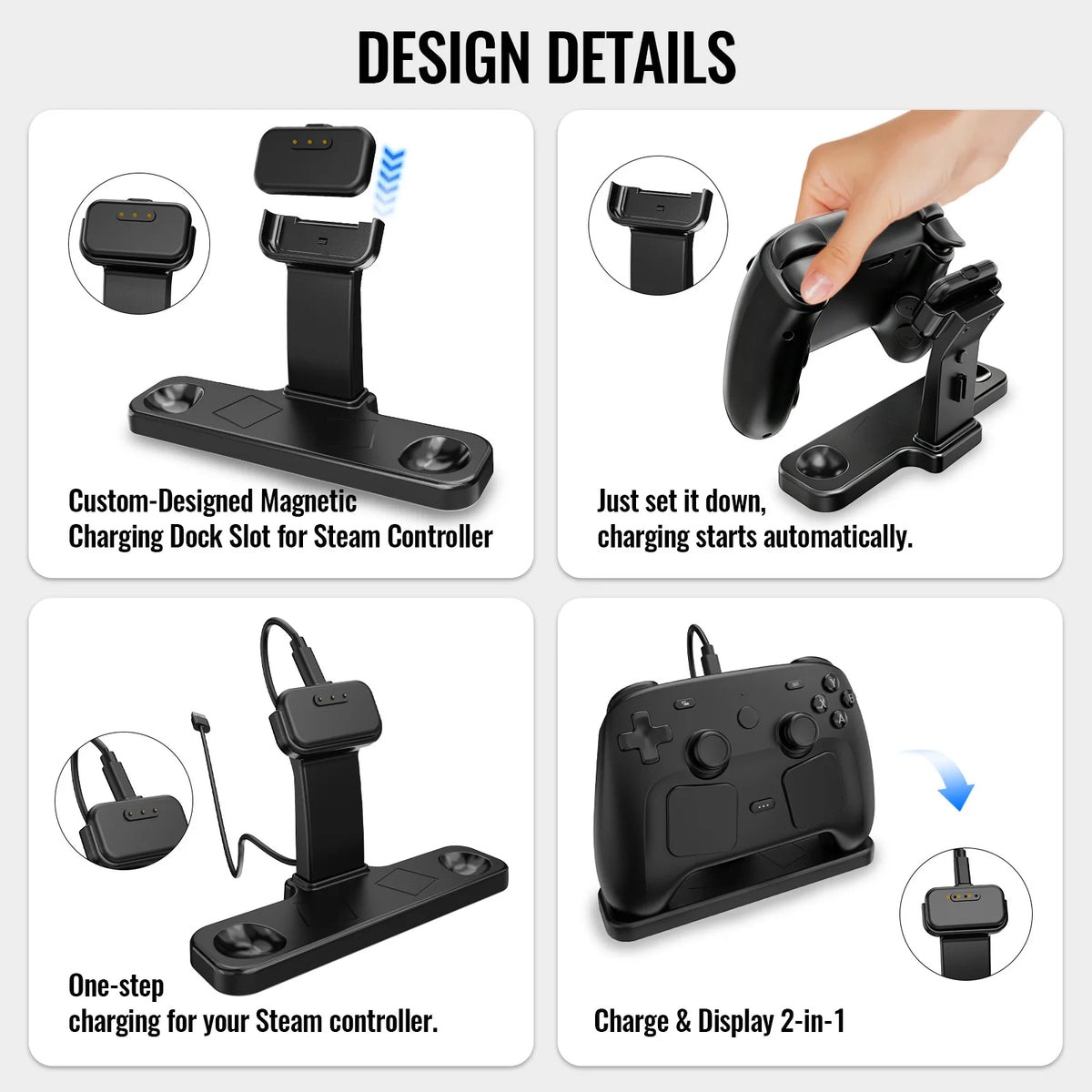 New Desktop Stand Compatible with Steam Controller 2 Charging Dock Anti-Slip Gamepad Holder Accessory for Steam Controllers