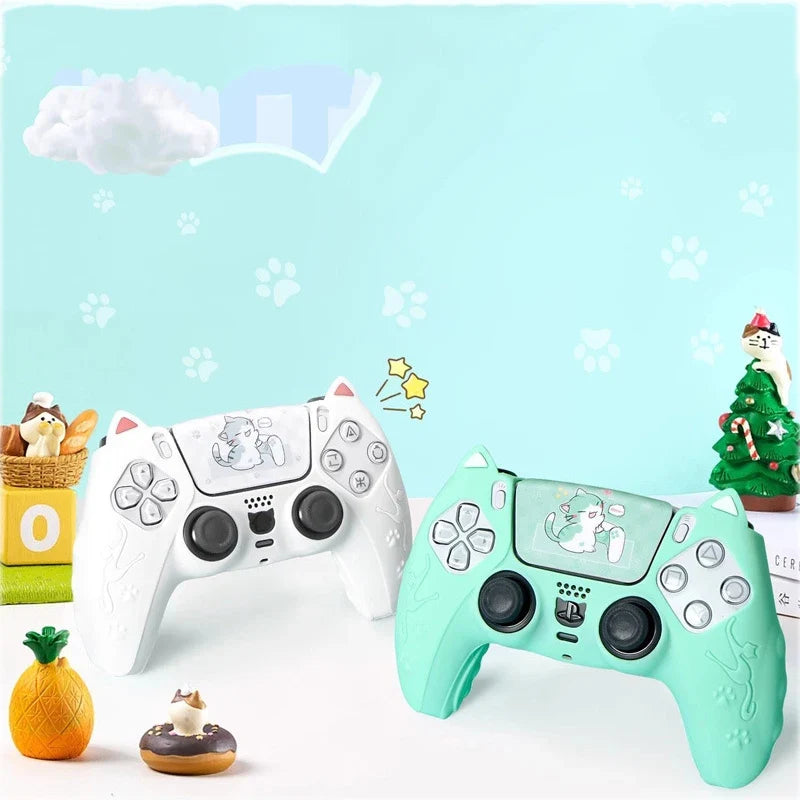 Cat Silicone Skin for PS5 Controller, Thumb Grips Protector