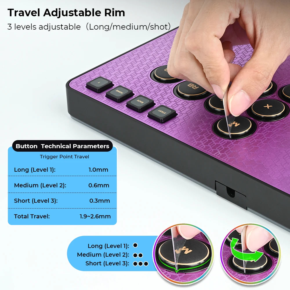Haute42 C-AS Magnetic Aluminum Leverless Fightstick Controller