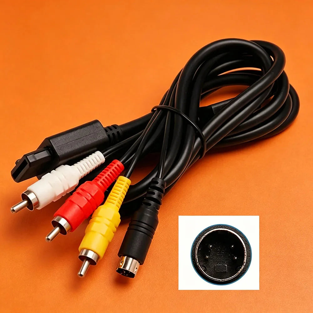 For Nintendo 64 N64 SNES SFC NGC Black AV Composite S-Video RCA Video HD TV Cable 1.8m