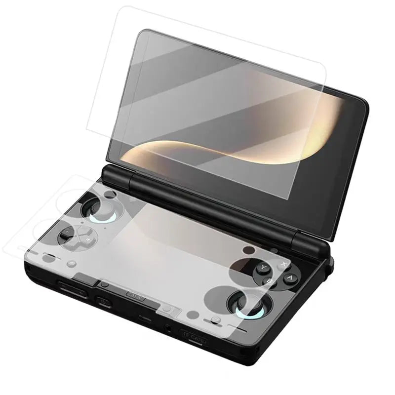 A42T-For Ayn Thor Dual Screen Tempered Glass Film+ Thick Comfort Grip Ergonomic Design Screen Protector